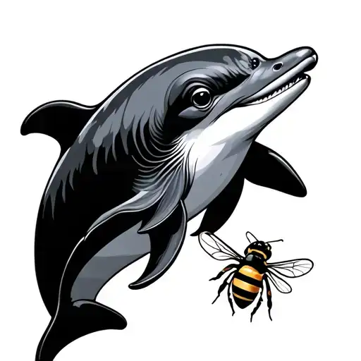A Dolphin With A Bee
