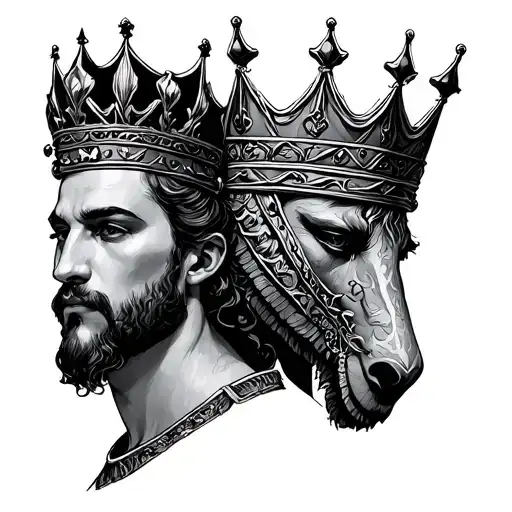 Queen 20 Et King 22 Talon Achille Drawin On It Simple