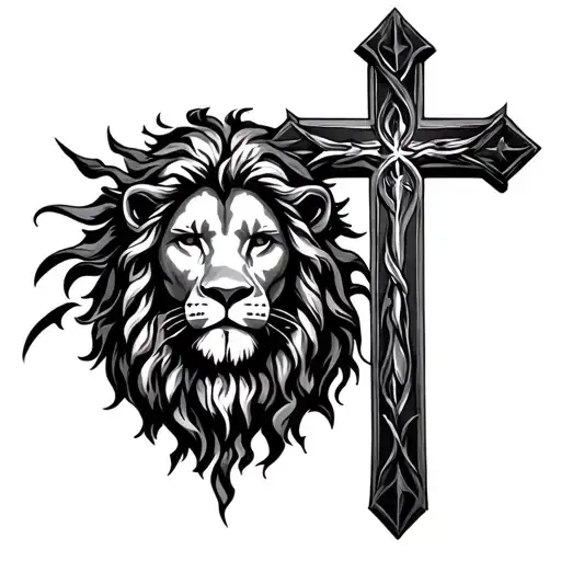 Lion Cross Jesus