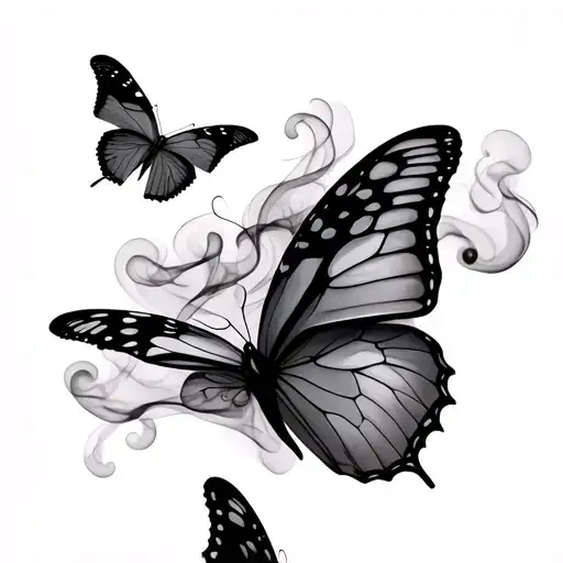 Butterflies In Smoke Rising