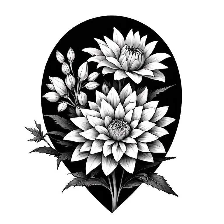 Lupine And Dahlia Flower