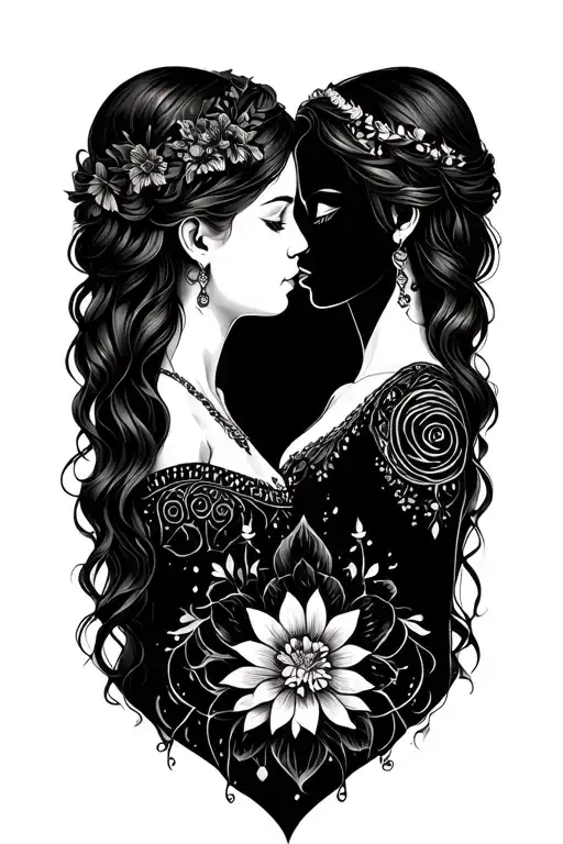 Gemini Sisters Facing Each Other