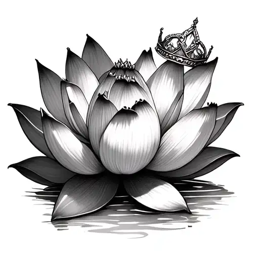 Lotus Flower With A Crown