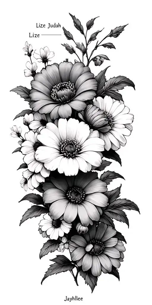 Flowers With The Names Lize Judah Jayhlee Sil