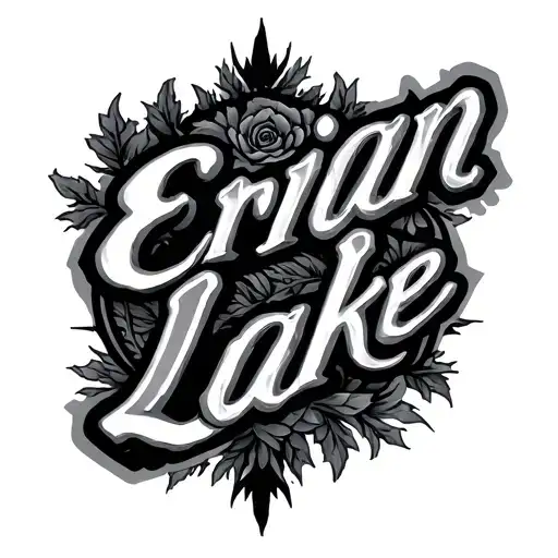 Erian Lake Name Shoulder Tattoo Design