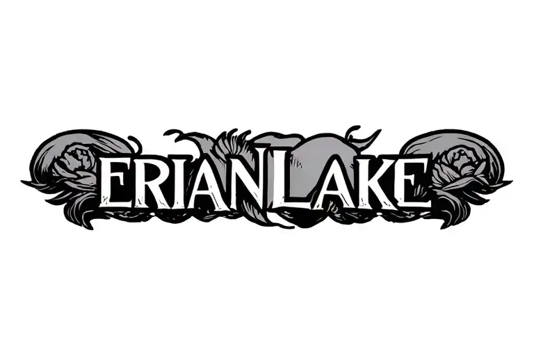 Erian Lake Name Shoulder Tattoo Design