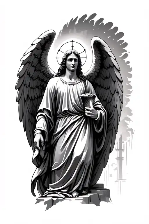 Angel Gabriel And A Cathedral