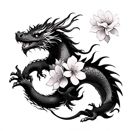 Cherry Blossom And Dragon Sumrai