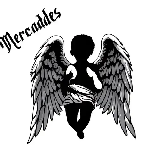 Baby An Angel Wings With The Name Mercades