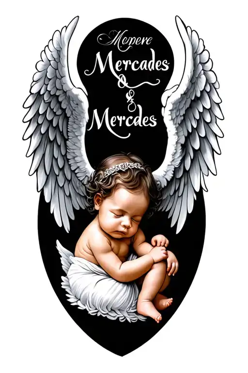 Baby An Angel Wings With The Name Mercades
