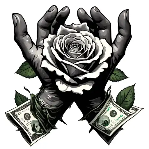 Dirty Hands Clean Money Style With Rose And Something More For Aesthetic Look Half Filled Sleeve