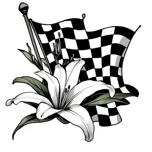 Lily With Checkered Flag Inside