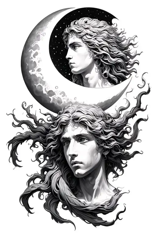 Neptune With Crescent Moon