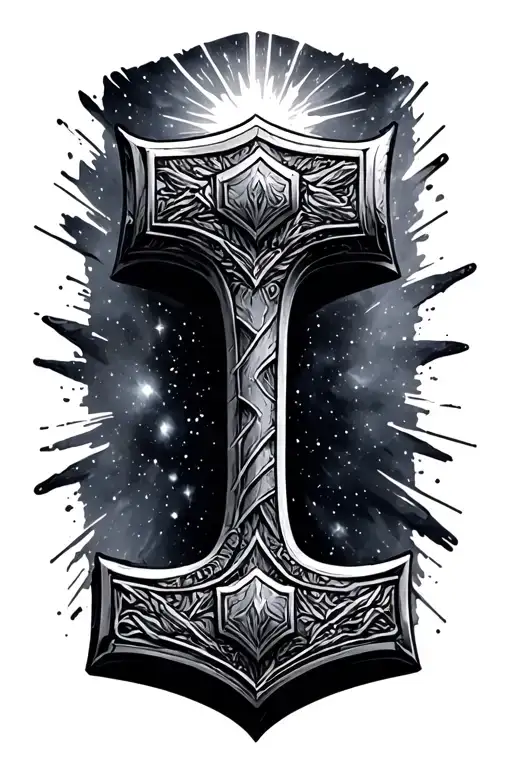 Thor Hammer Galaxy Background