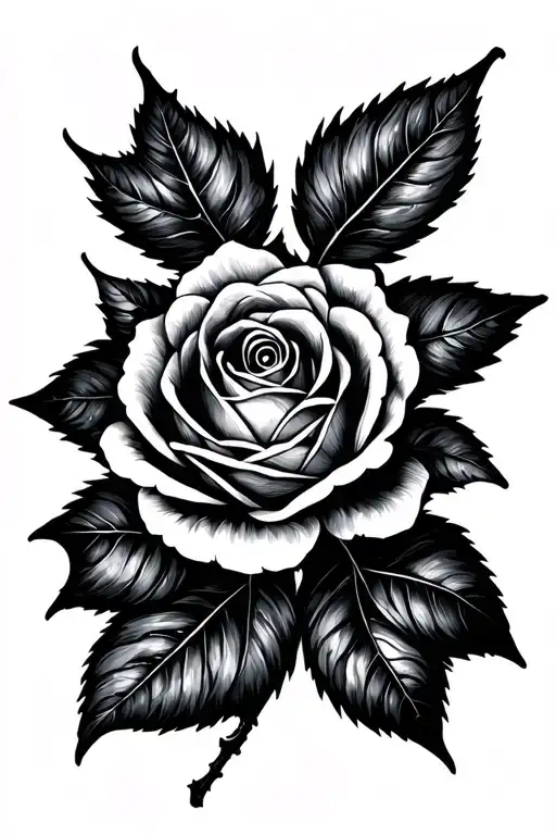 Crow Rose Leaf Ink Blot