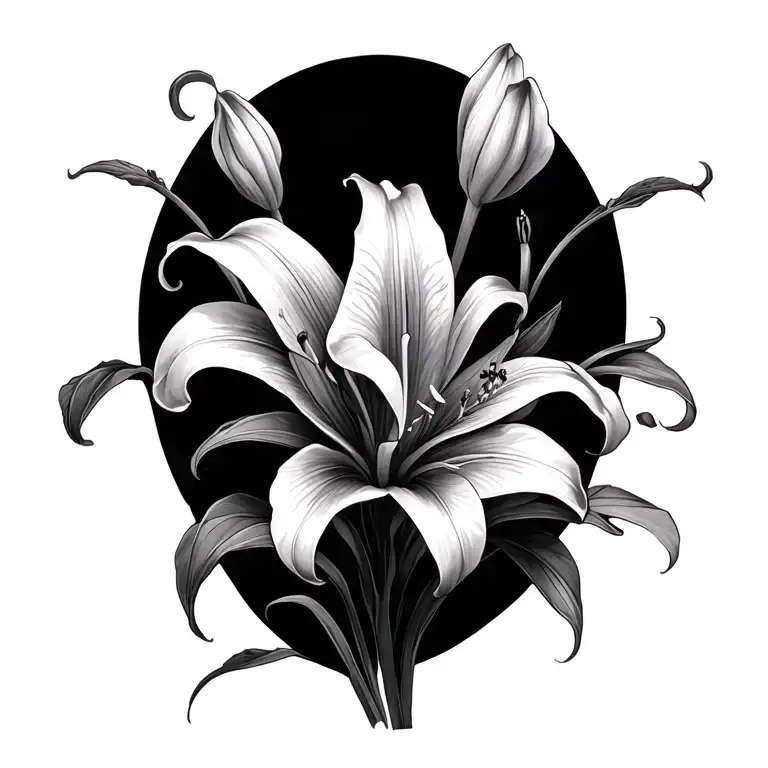 Black And White Flower Tiger Lily Flowers