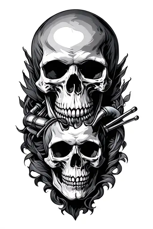 Plague Dr With Skulls Surrounded