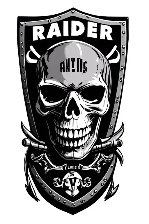 Las Vegas Raider Shield Skull Face