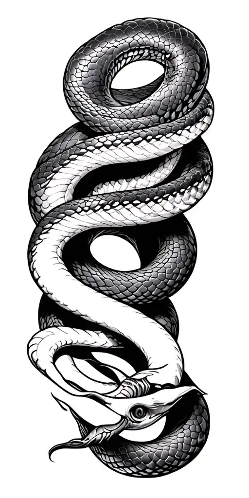 Chicano Style With Snake Intertwined
