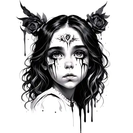 Dark Pantin Daughter Tattoo That Tears Off Her Sons