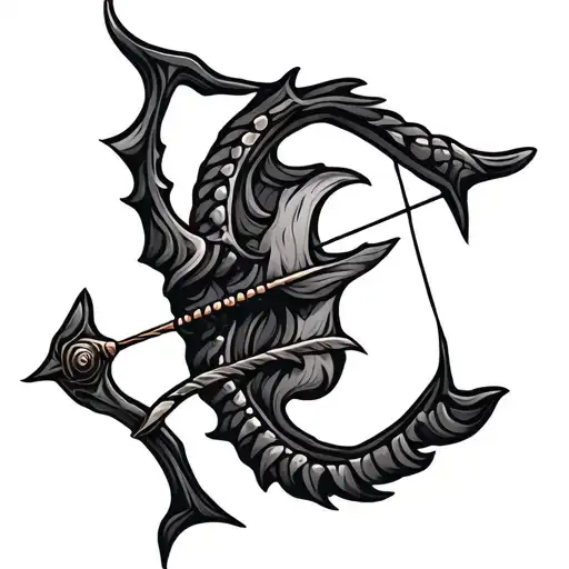 Archery Bow With Scales As Tips