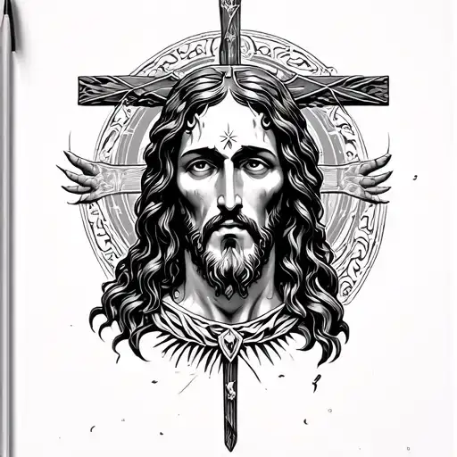 Hurt On Top With Infinite Simbol In Midle And Jesus Cruzes On Botton