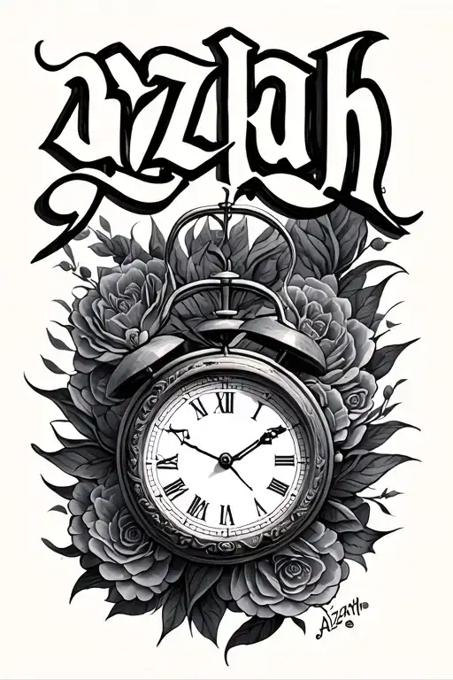 Clock 10 Pm And The Name Azyah Across The Top