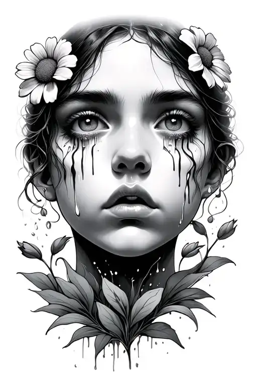 Crying Face Watering Flowers Growing