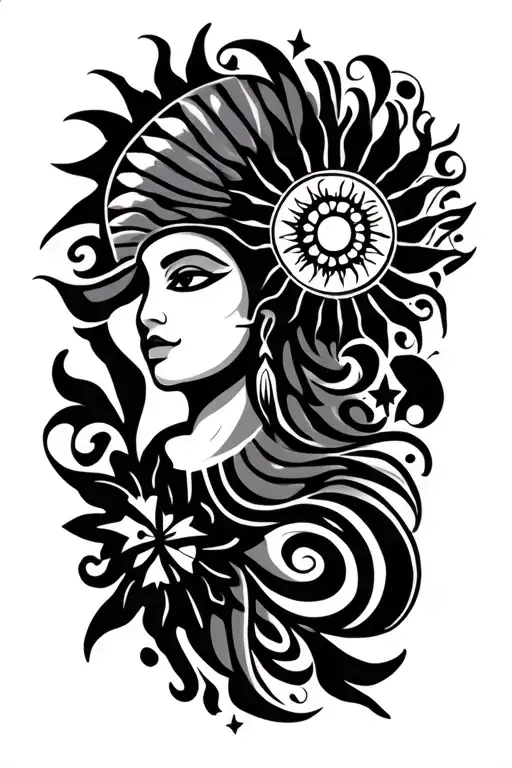 Filipino Sun And Stars Tribal