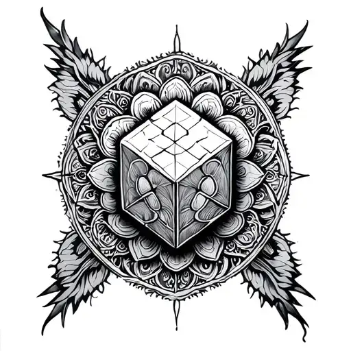 Metatron Cube With A Mandala Around It That Covers The Entire Forearm