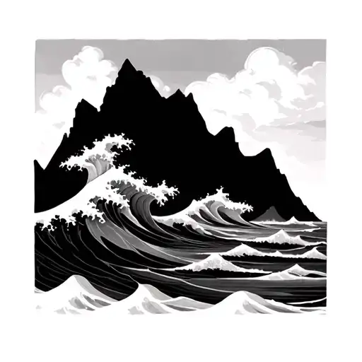 Mountain And Sea Waves