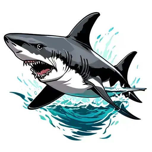 Sharks Inspired Tattoo Featuring Simple