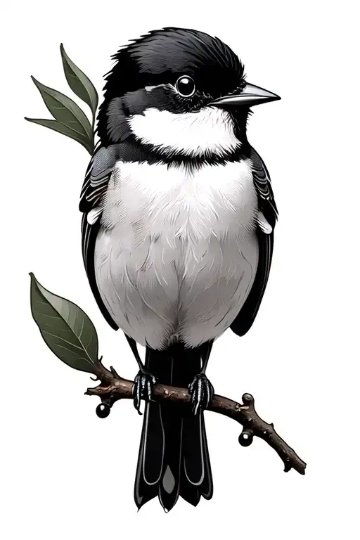 Black Capped Chickadee Perched On A Peach Tree