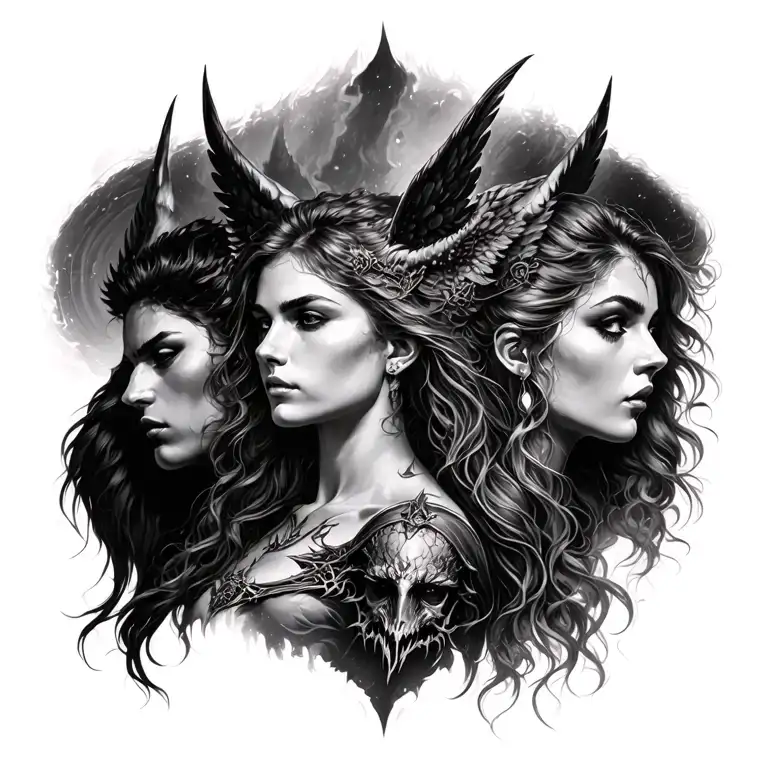 Clash Wars Of Angels And Demons Realistic Portrait