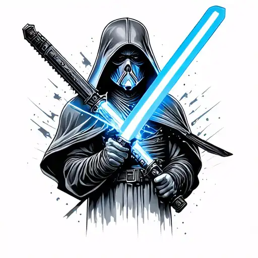 A Broken Blade United With A Light Saber