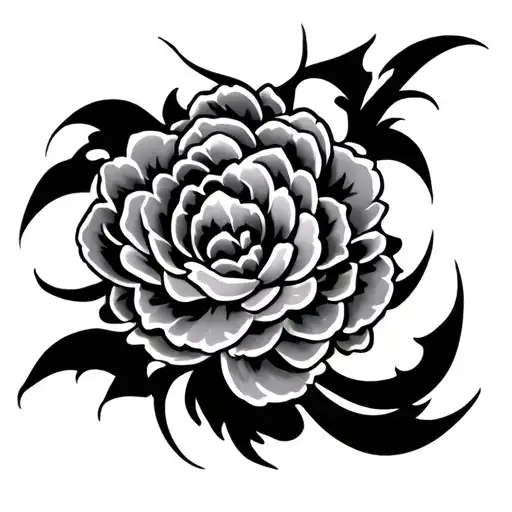 Tribal And Japanese Style Tattoo Design