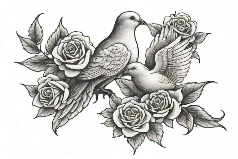 2 Dove And Rose