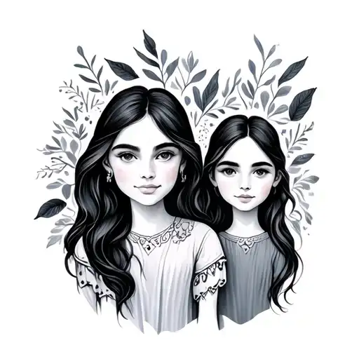 Simple Lines Mother Daughter Son