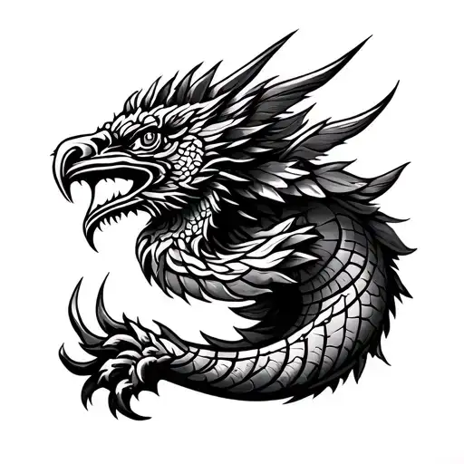 Quetzalcoatl Forearm Black And White Small
