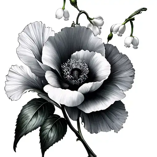 Lily Of The Valley And Poppy