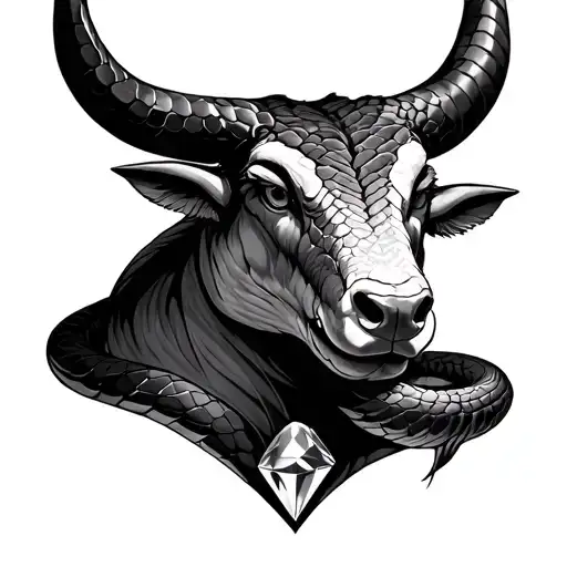 Right Face Tauros Left Face Snake With Diamond