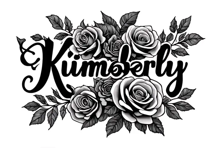 Kimberly Name With Roses