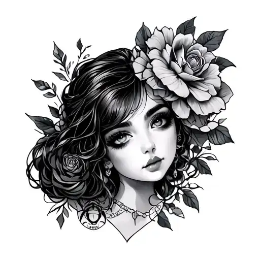 Girly Tattoo With Three Sepret Symbols