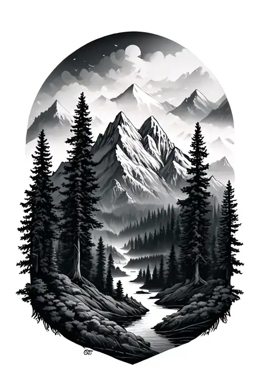 Forest And Mountains