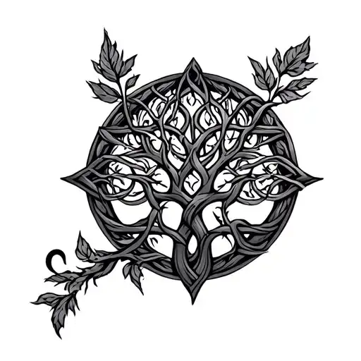 Celtic Tree Of Life With Initials Bgw