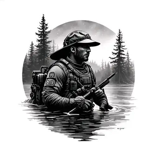 Marine In Forest
