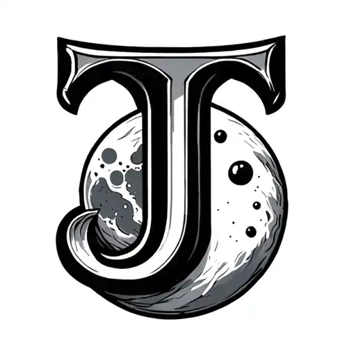 Letter J And Moon
