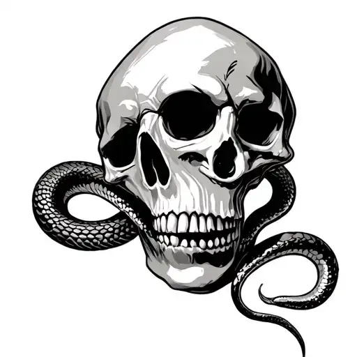 Skull With Snakes
