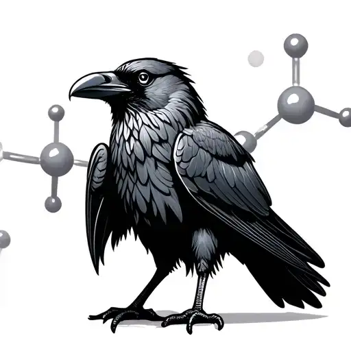 Dopamine Molecule Shaped Like Raven Standing