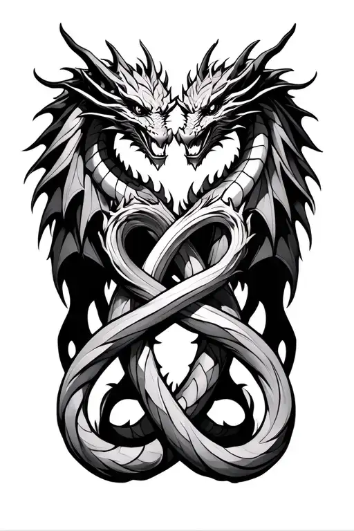 Dragons Intertwined Infinity Symbols